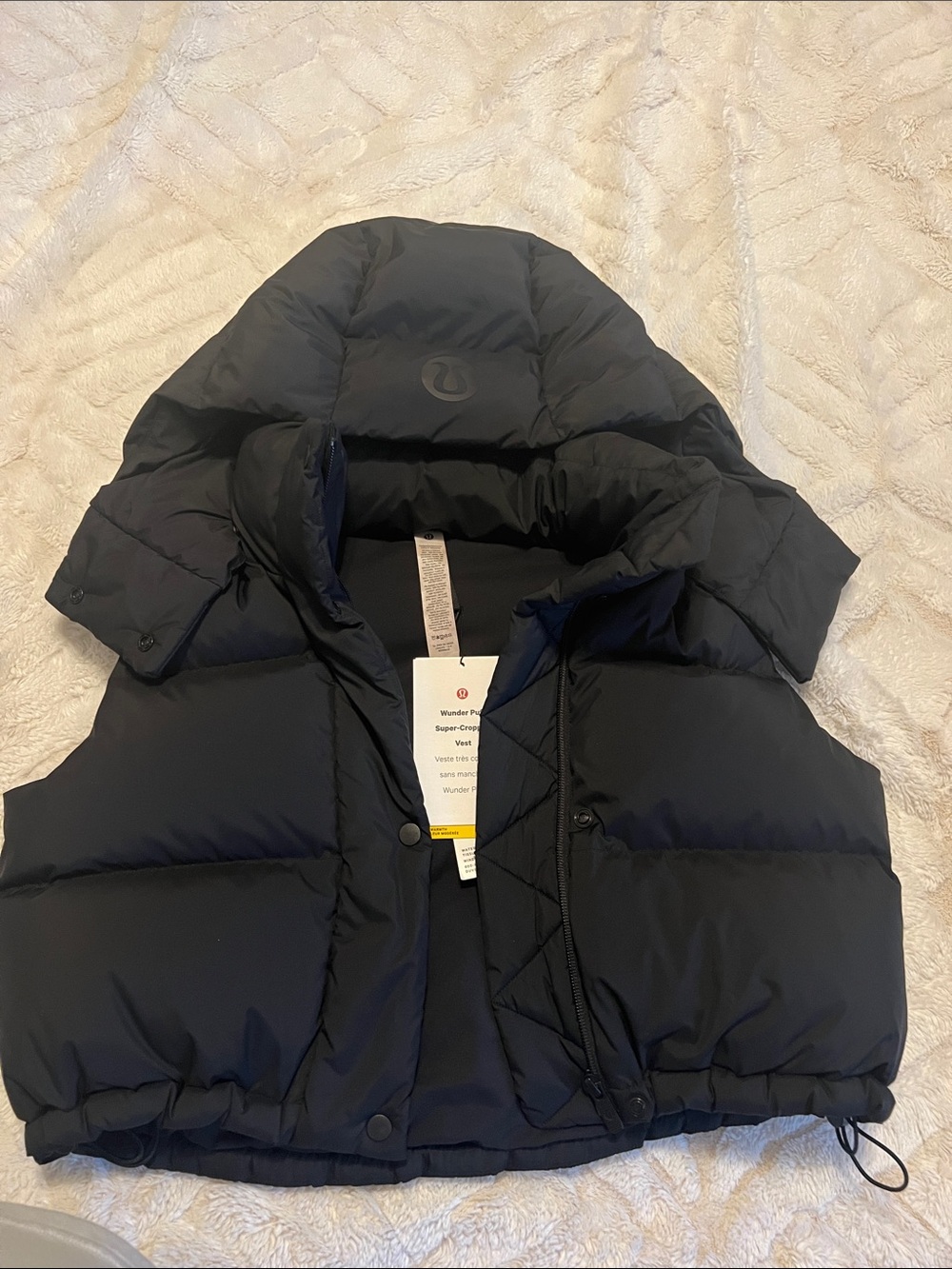 lululemon athletica Kids Black Puffer Vest with Hood